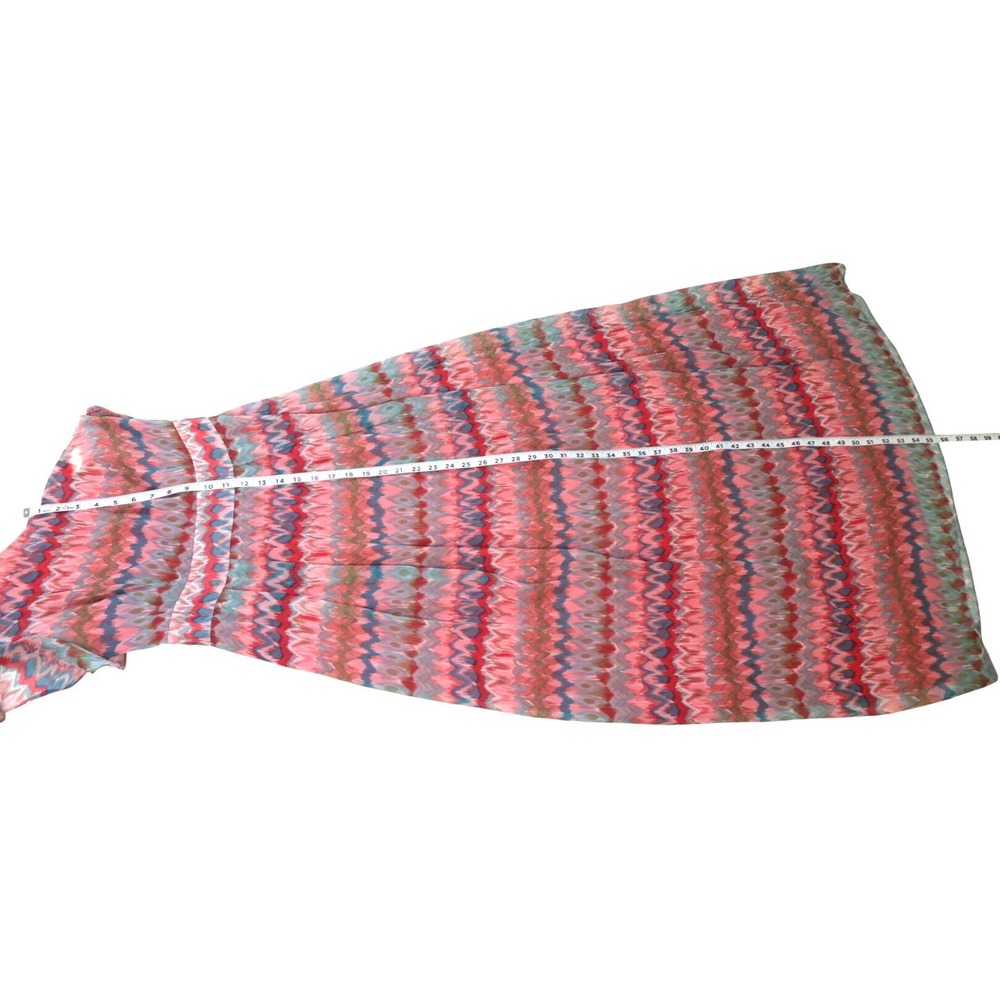 Antonio Melani Santa Fe One Shoulder Maxi Dress Ikat Chevron Multi Color Size 10 - Picture 4 of 7